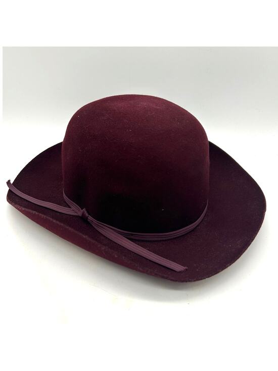 Vintage Banana Republic Safari Co 100% Wool Wide Brim Hat Burgundy Size S USA main image 6